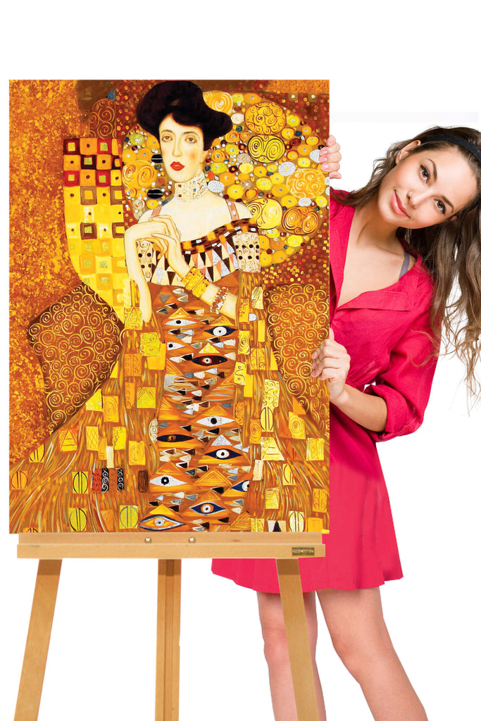 Lady in Gold Dress by Gustav Klimt | Gustav Klimt Art Reproduction | Adele Bloch Bauer Canvas Wall Art - Hencely