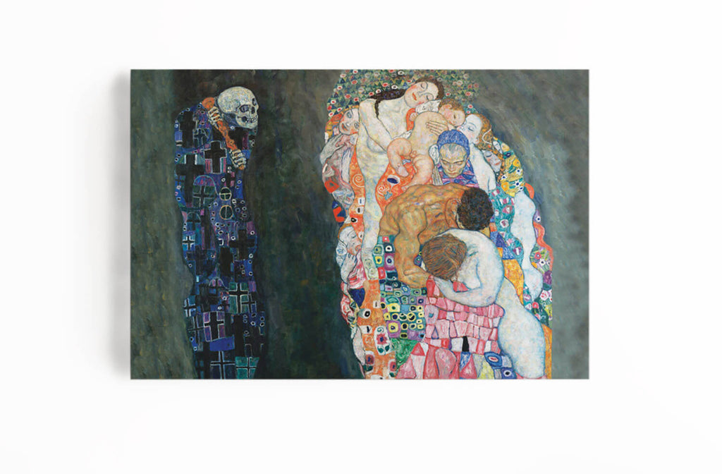 Life & Death by Gustav Klimt | Canvas Art Reproduction | Art Deco Painting - Hencely