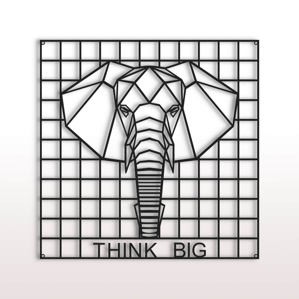 The Elephant| Metal Grid Wall Panel| Wall Organizer |"Think Big" Pegboard - Hencely
