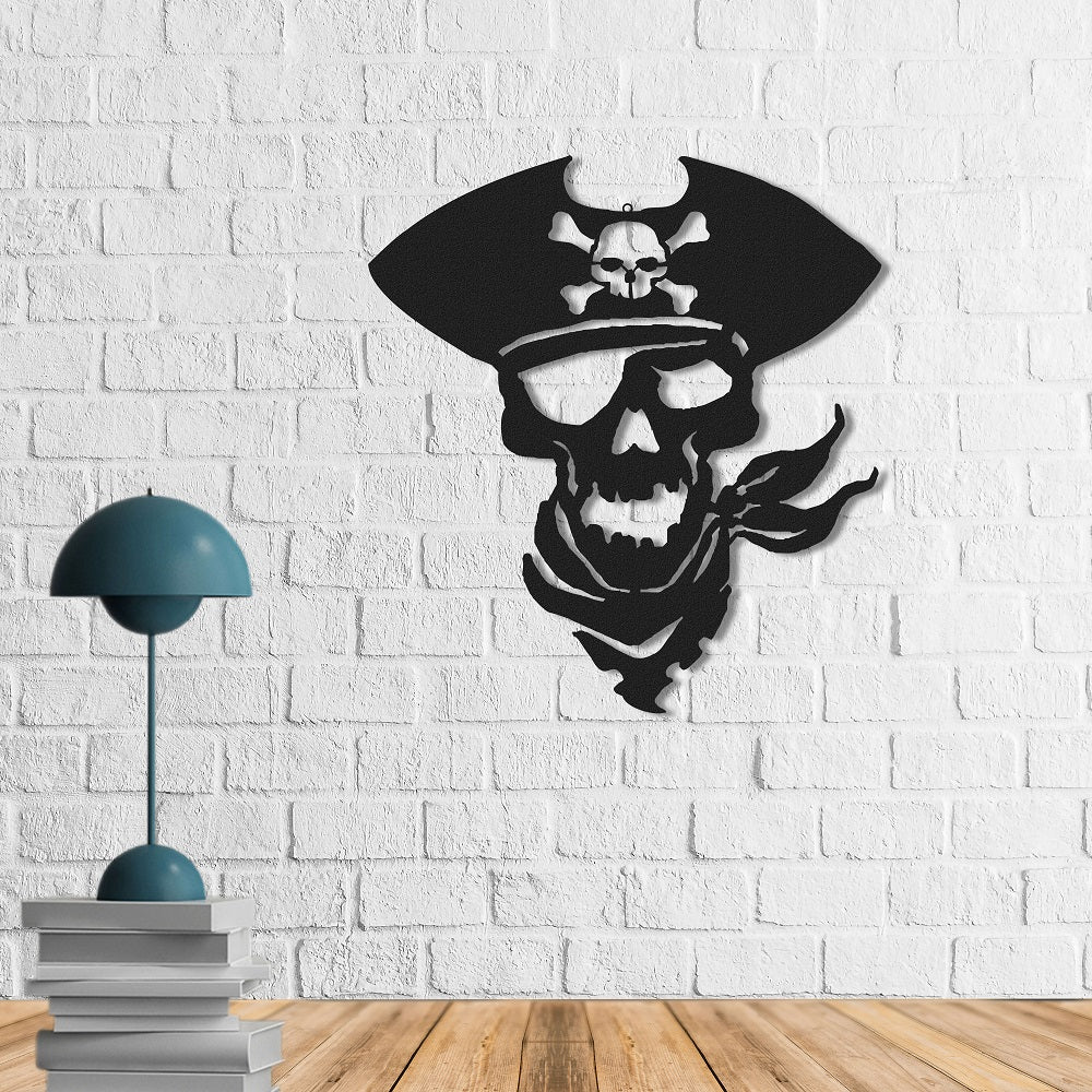 Pirate Figure Metal Wall Art | Pirate Metal Wall Decor | Metal Wall Hanging - Hencely