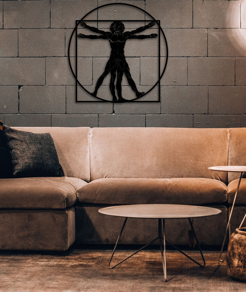 Da Vinci's Vitruvian Man | Decorative Metal Wall Art | Metal Wall Decor - Hencely