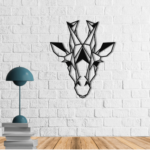 Giraffe Head | Metal Wall Art | Contemporary Wall Decor | Giraffe Metal Wall Hanging - Hencely