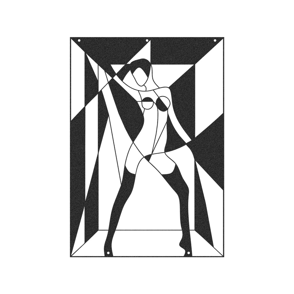 Closeup view of Abstract Femme contemporary feminine silhouette wall art