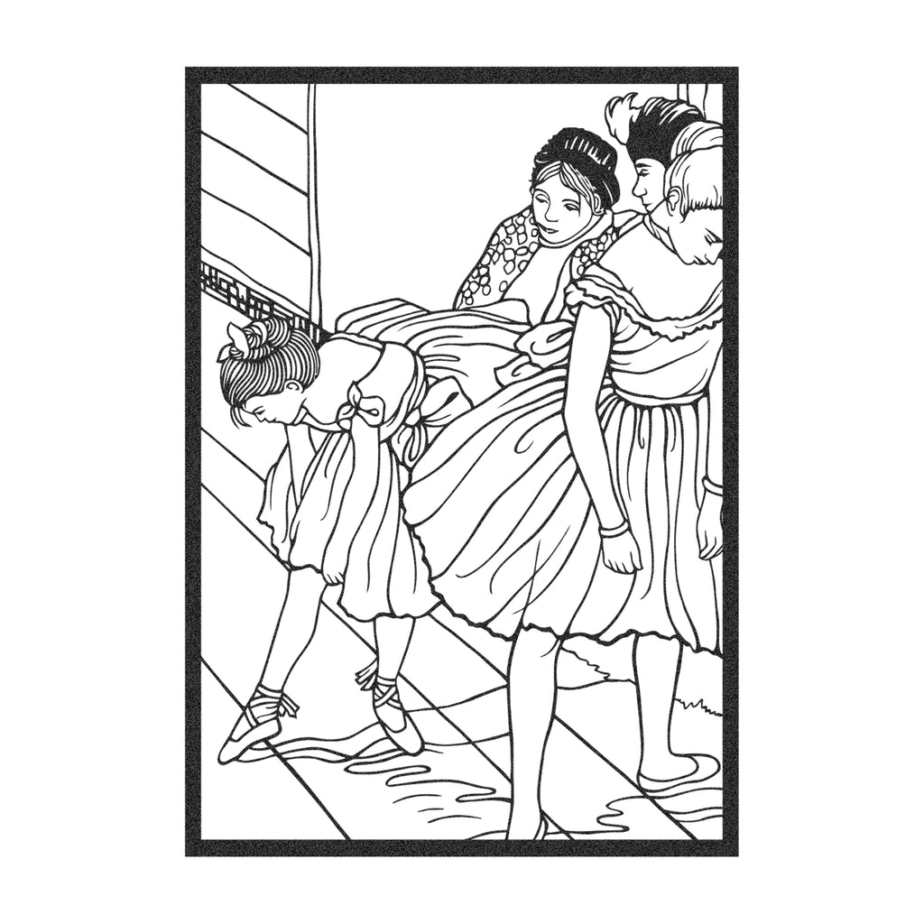 Close-up of Degas-inspired ballerina silhouette metal wall art in matte black.