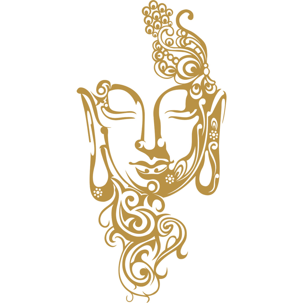 Zen-inspired gold Buddha face wall decor for meditation and yoga spaces by Hencely