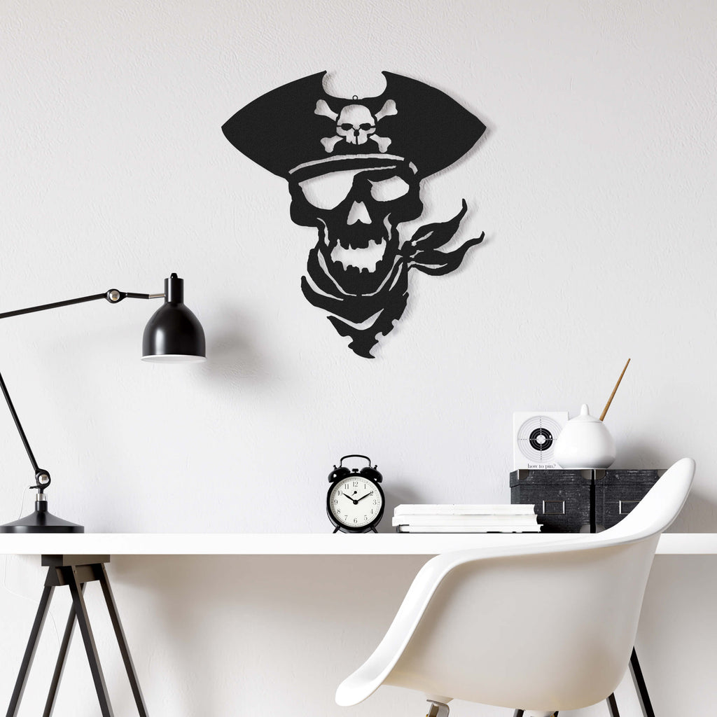 pirate figure metal wall hanging