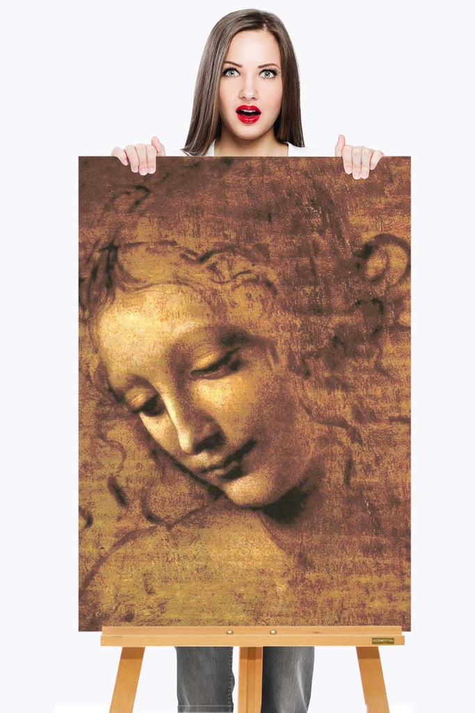 La Scapigliata by Leonardo Da Vinci , Canvas Wall Art Painting - Hencely