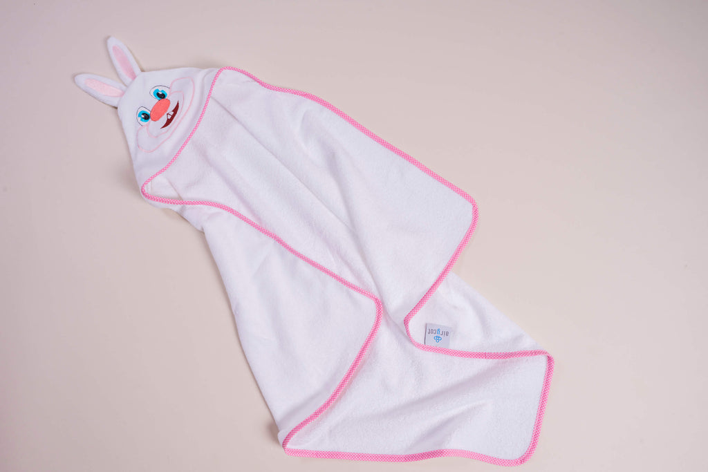 Pink Bunny Hooded Bathrobe | Baby Bath Towel Set