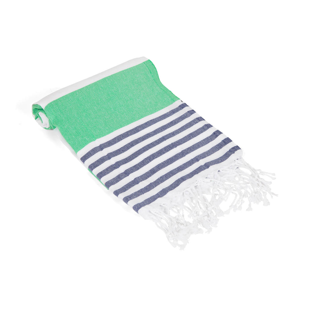 Green Striped Beach Towel - Hencely