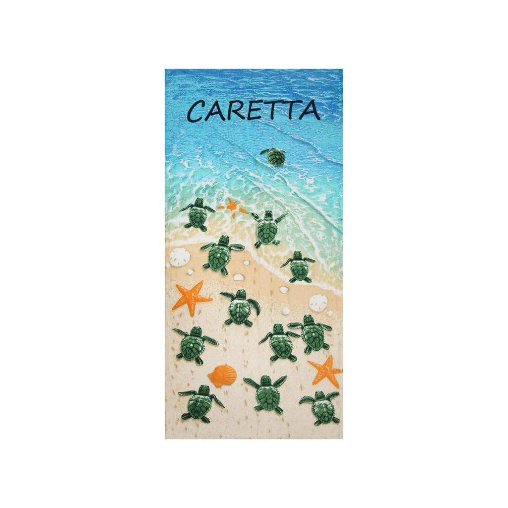 Caretta Caretta Sea Turtles 100% Cotton Large Beach Towel - Hencely