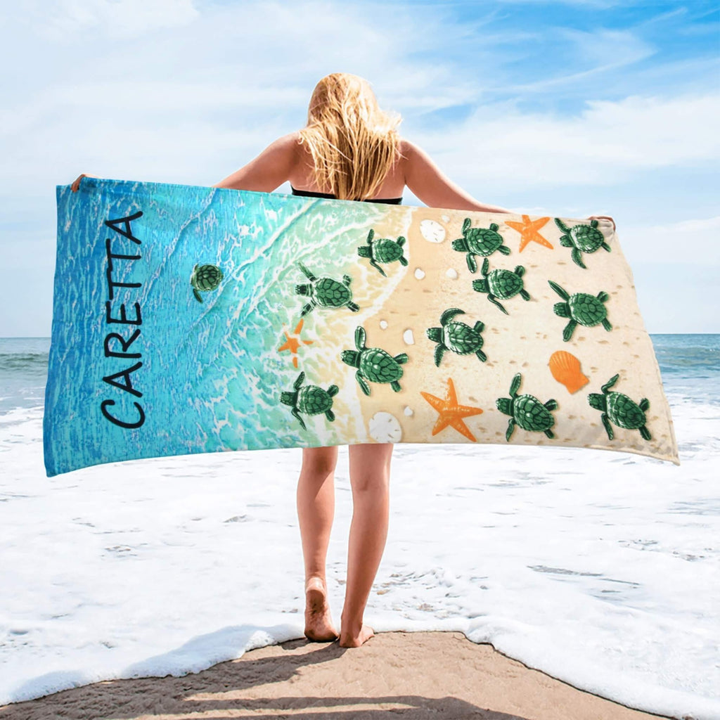 Caretta Caretta Sea Turtles Beach towel - Hencely