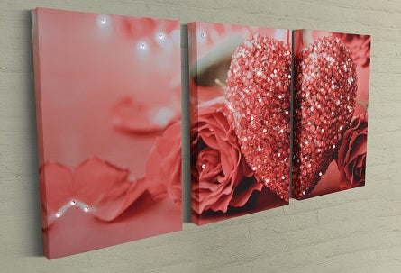Pink Valentine | Canvas Love Wall Art Set | Pink Wall Art | Canvas Wall Decor - Hencely