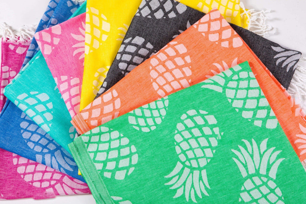 Pineapple | Beach Towels | % 100 Turkish Cotton | Lightweight & Quickdry - Hencely
