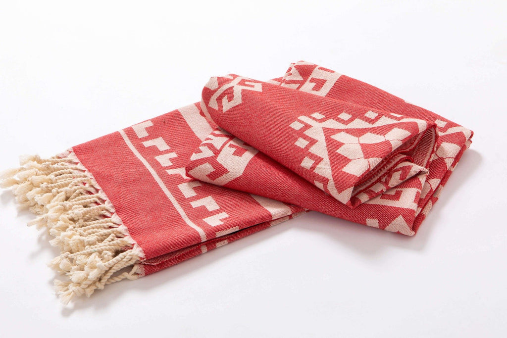 Aztec rug kilim beach towels red and 4 color more