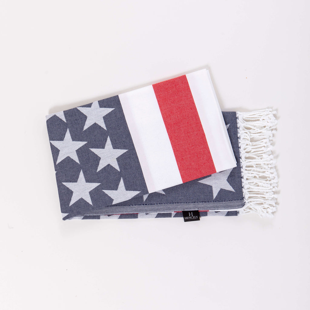 Turkish cotton american flag printed beach towel