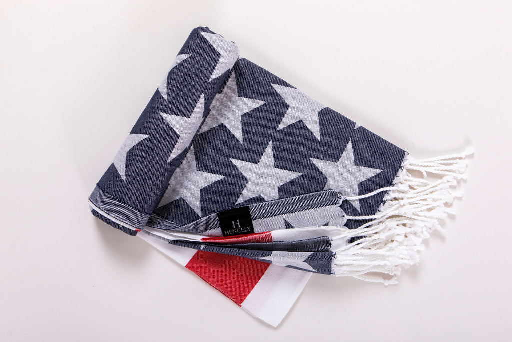 US flag print beach towel