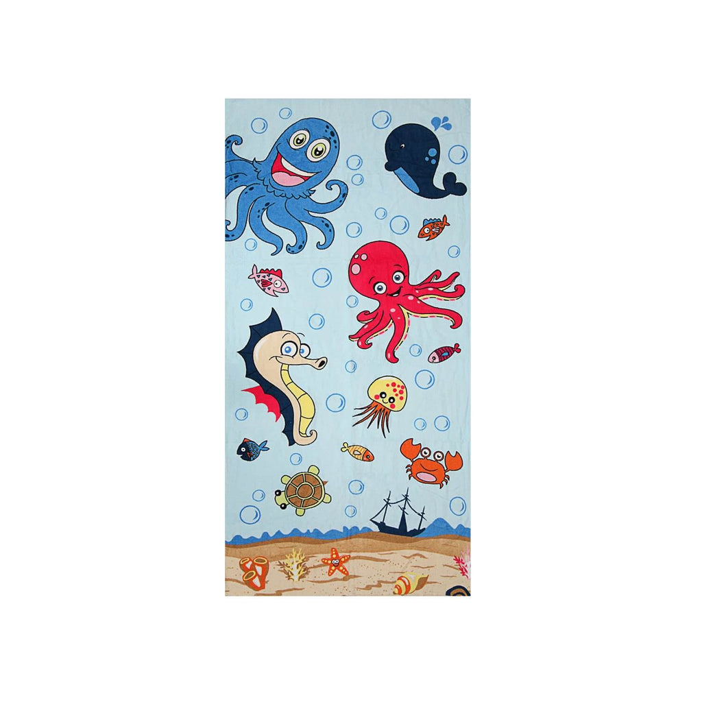 Octopus  Kids Beach Towel | % 100 Cotton Beach Towel  Highly Absorbent  - Hencely