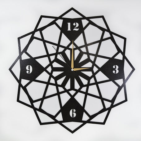 The Polygonal | Metal Wall Clock | Contemporary Hanging Clock - Hencely