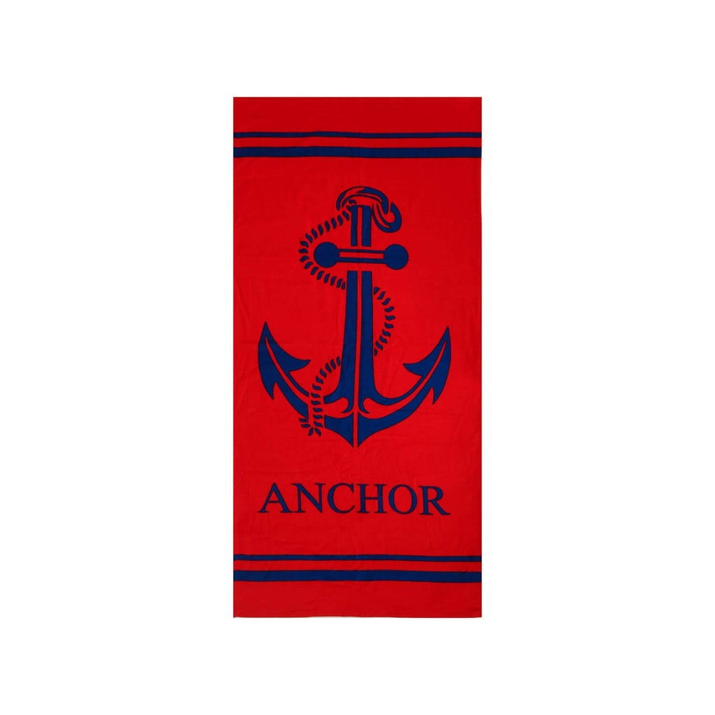 THE GREAT ANCHOR | Beach Towel | % 100 Turkish Cotton | Regular Thickness | Highly Absorbent - Hencely