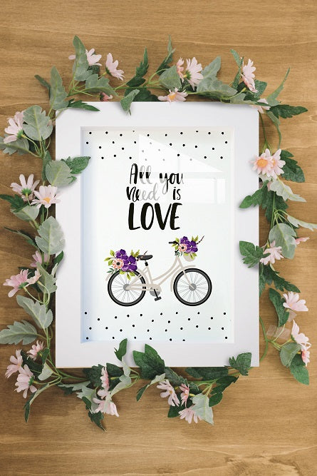 All You Need Is Love | Framed Glass Art | Wall Decor - Hencely