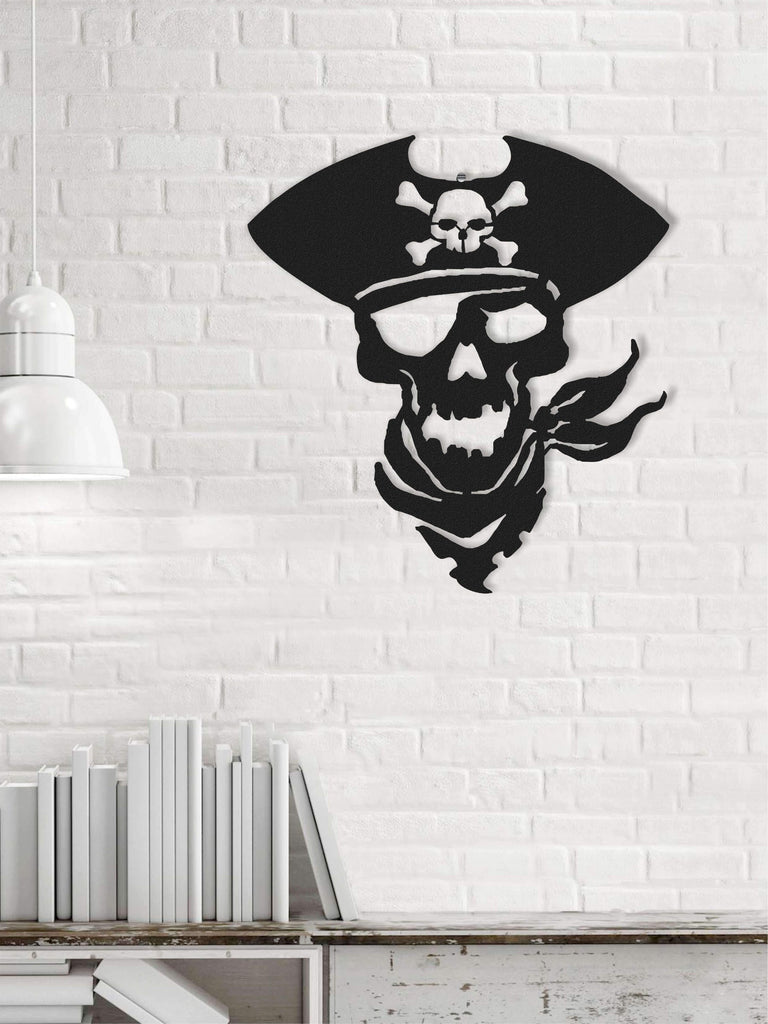 Pirate Figure Metal Wall Art | Pirate Metal Wall Decor | Metal Wall Hanging - Hencely
