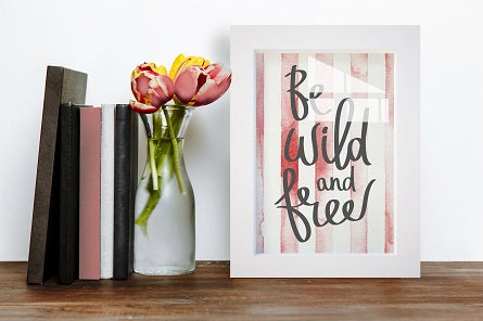 Be Wild And Free | Canvas Print Glass Framed Art | Pink Wall Art Decor - Hencely