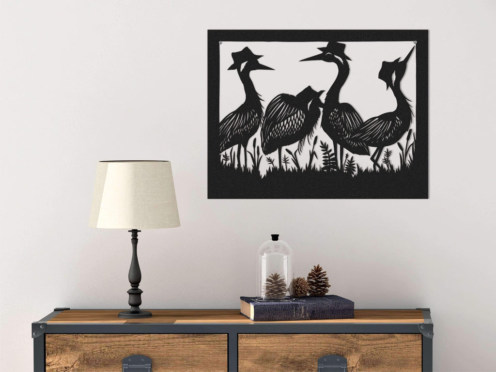 Birds | Decorative Metal Wall Panel | Birds Figure Metal Wall Art - Hencely