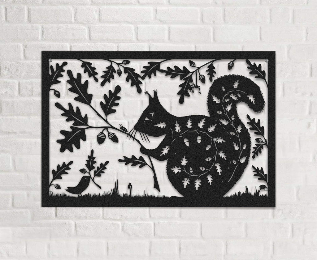 The Squirrel | Bohemian Design Metal Wall Art ¬| Decorative Metal Wall Hanging - Hencely