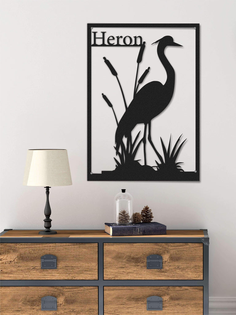Heron Flamingo  Tropical Metal Wall Decor - Hencely