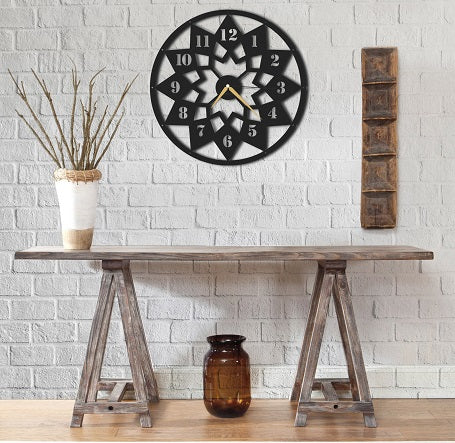 The Lotus | Floral Wall Clock | Round Hanging Clock - Hencely