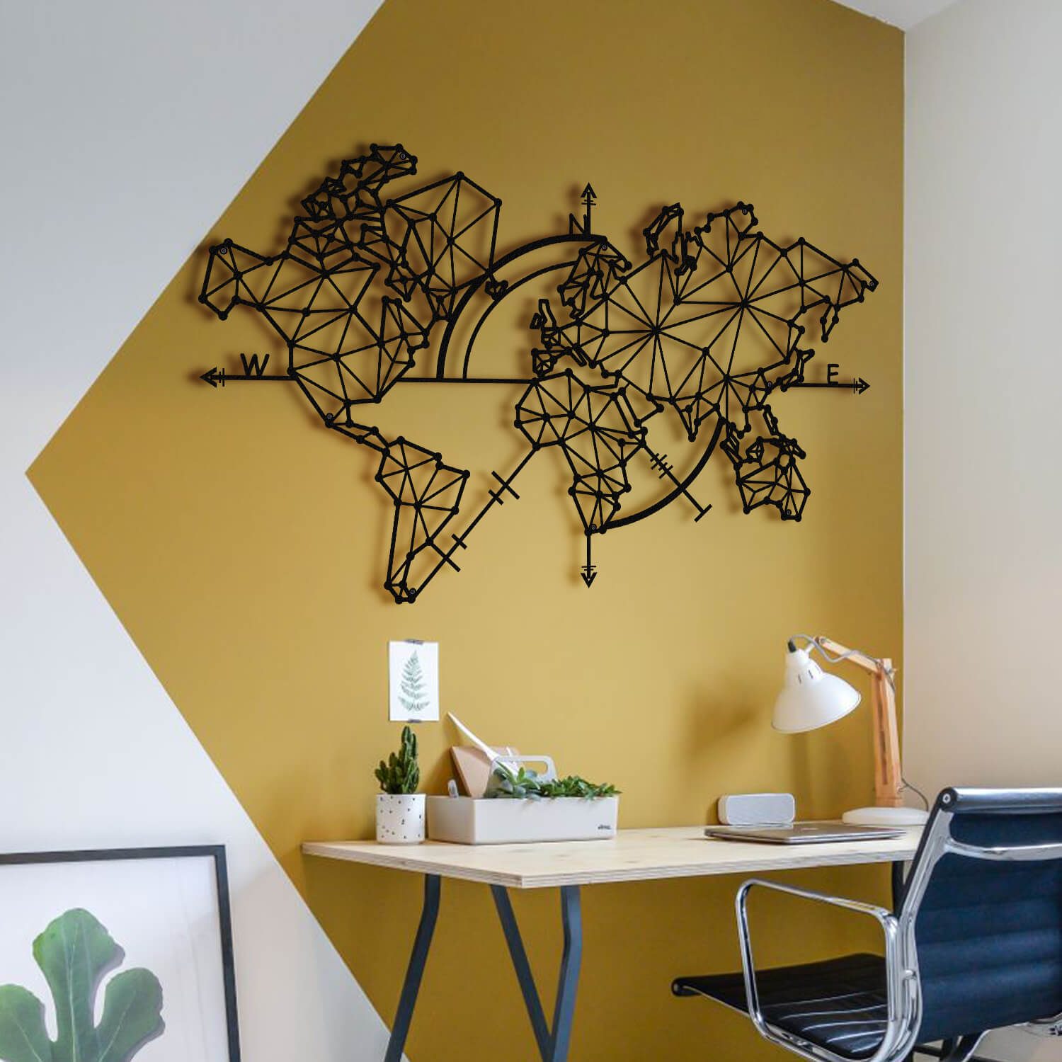 Metal World Map Decorative Wall Panel& World Map Wall Hanging | Hencely ...