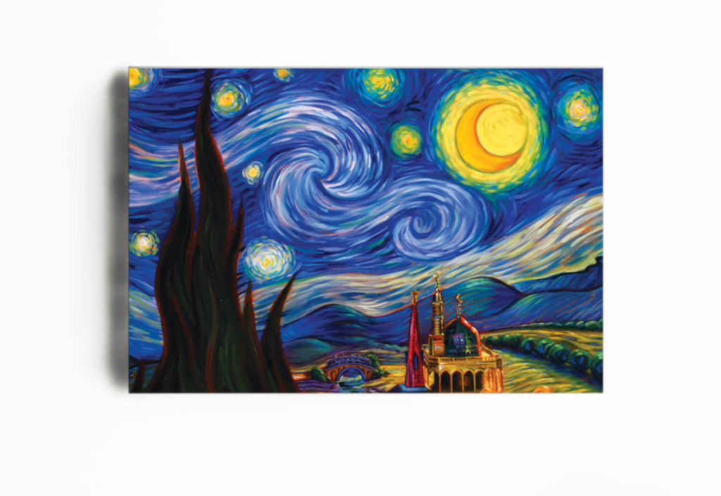 Starry Night by Van Gogh | Van Gogh Fine Art Reproduction | Starry Night Canvas Art Deco Painting - Hencely