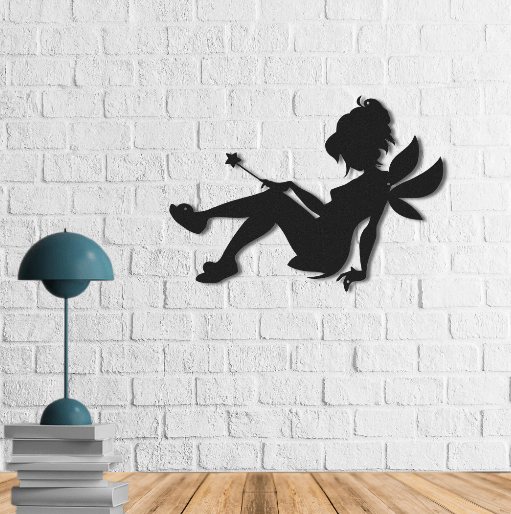 Little Fairy | Metal Wall Art | Figurative Metal Wall Decor | Magic Metal Wall Hanging - Hencely