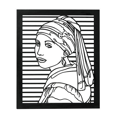 Girl With A Pearl Earring by Vermeer Metal Wall art - Hencely