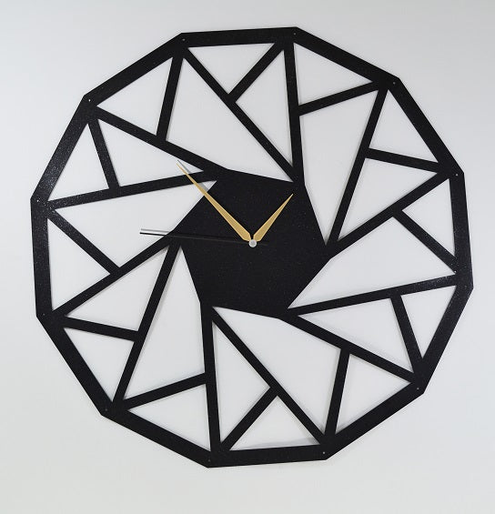 The Triangles | Metal Wall Clock | Decorative Hanging Clock - Hencely