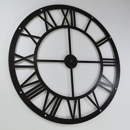 The Classic | Round Metal Wall Clock | Romen Numerals | Hanging Clock - Hencely