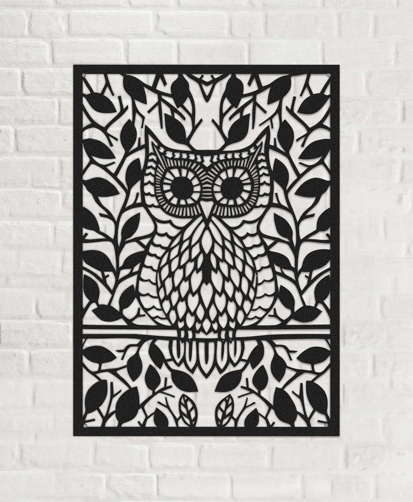 The Night Owl Metal Decorative Wall Hanging - Hencely