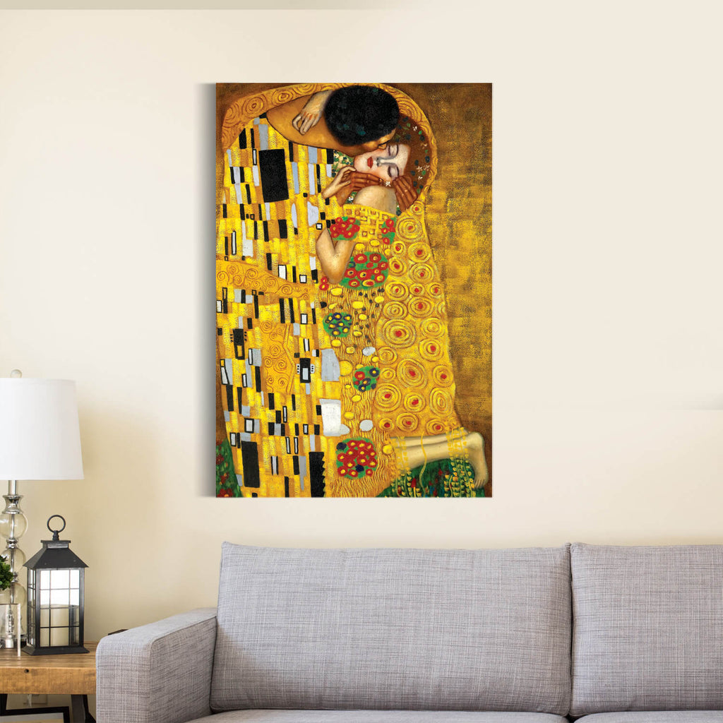 Gustav Klimt’s The Kiss | Canvas Art Reproduction | Canvas Art Deco |Wall Hanging - Hencely