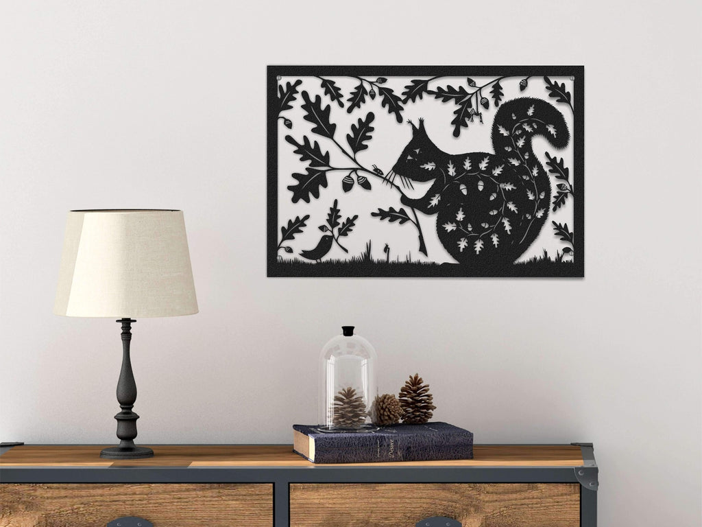 The Squirrel | Bohemian Design Metal Wall Art ¬| Decorative Metal Wall Hanging - Hencely