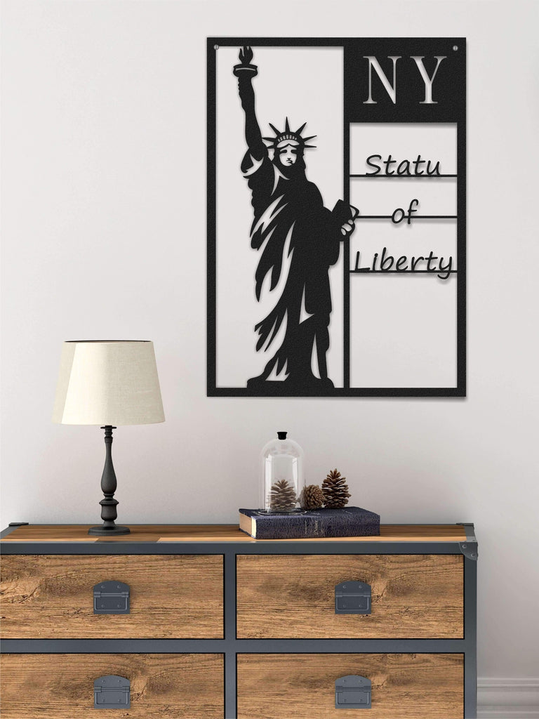 NY City | The Statue Of Liberty Metal Wall Art | Modern Metal Wall Panel - Hencely