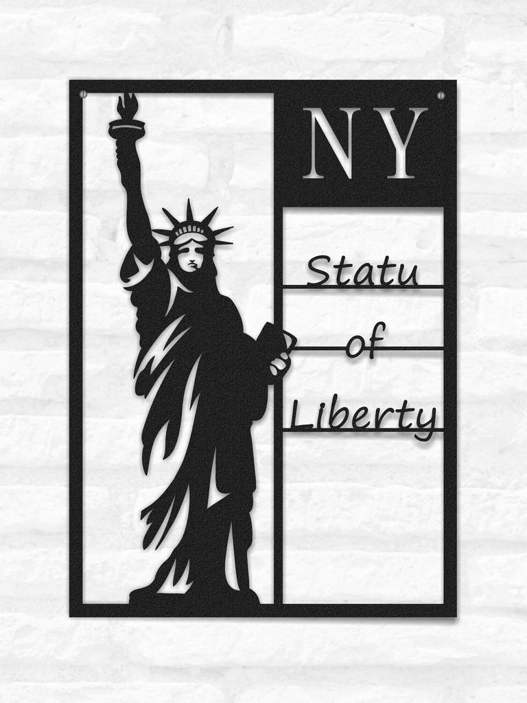 NY City | The Statue Of Liberty Metal Wall Art | Modern Metal Wall Panel - Hencely