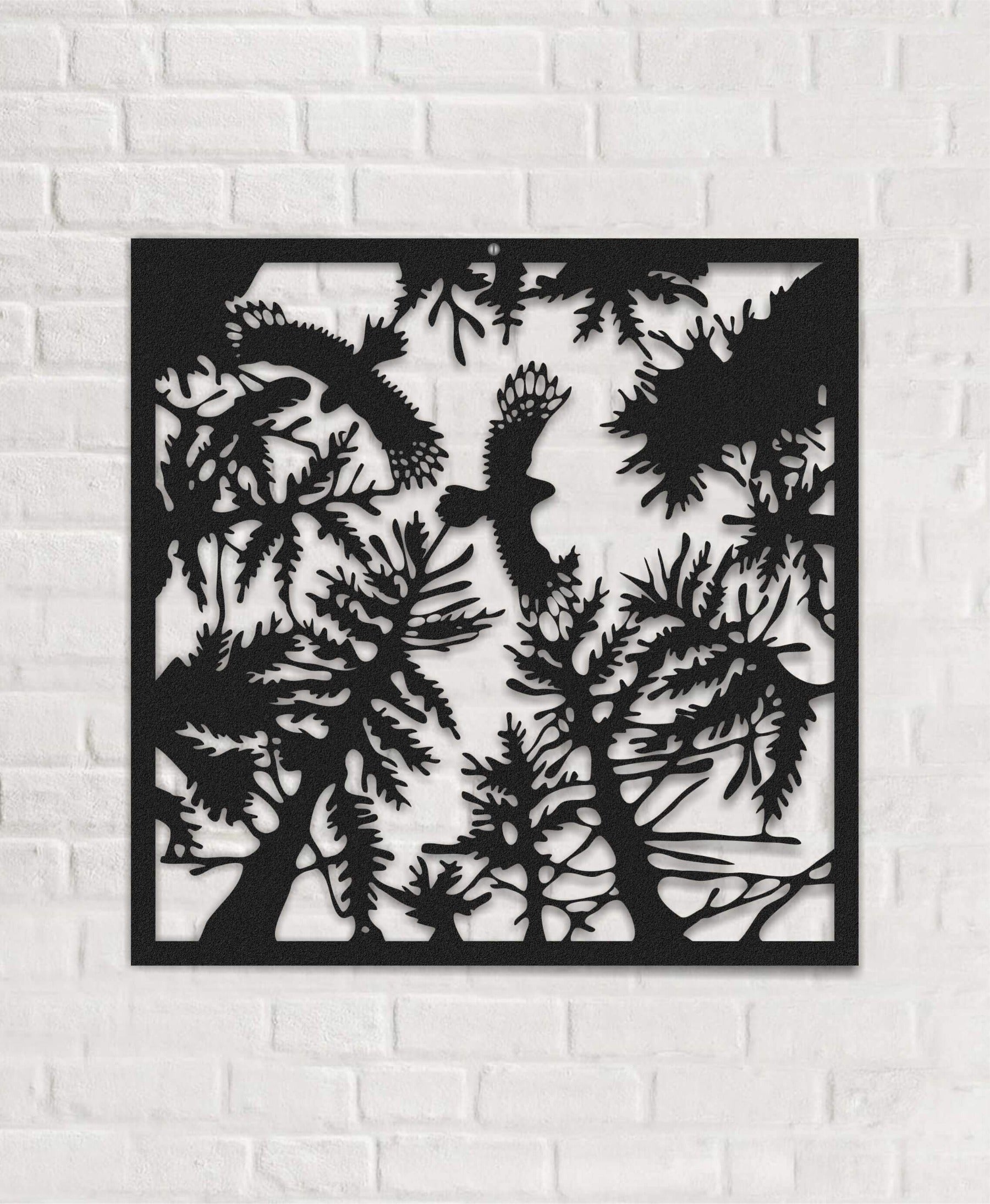 Forest Metal Wall Art -Trees Metal Wall Panel Contemporary Wall Decor ...