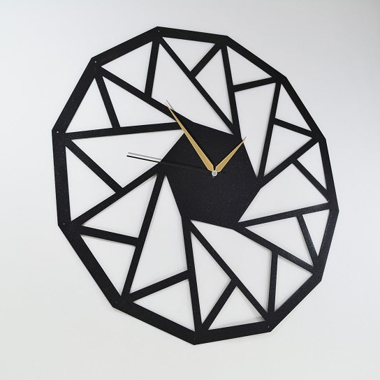 The Triangles | Metal Wall Clock | Decorative Hanging Clock - Hencely