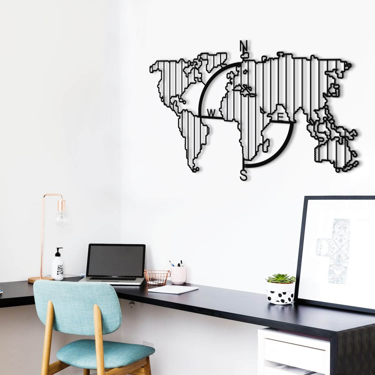 Déco métal carte monde  World map wall decor, Home decor, Monochromatic  interior design
