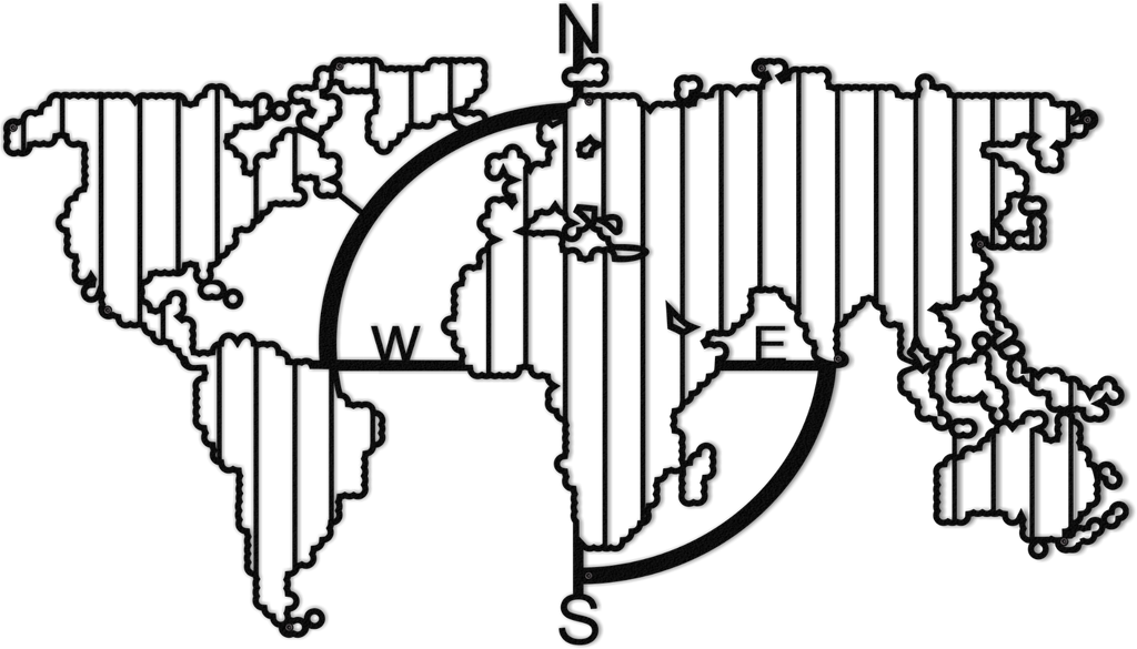 Compass metal World Map 